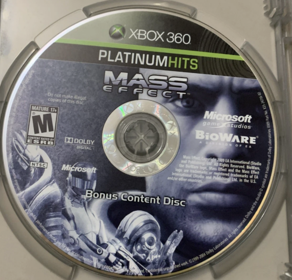 Mass Effect [Platinum Hits] disc for Xbox 360 (X360) sci-fi action role-playing video game