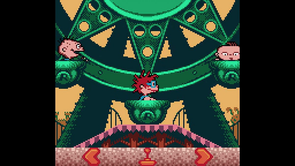 The Rugrats Movie Game Boy Color GBC handheld platformer action video game based on the animated film starring Tommy Pickles Chuckie Phil Lil Dil Reptar levels THQ gameplay screenshot