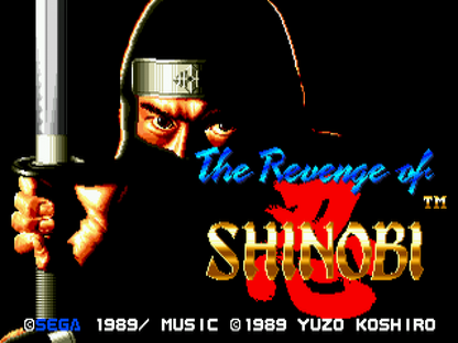 The Revenge of Shinobi title screen for Sega Genesis GEN video game