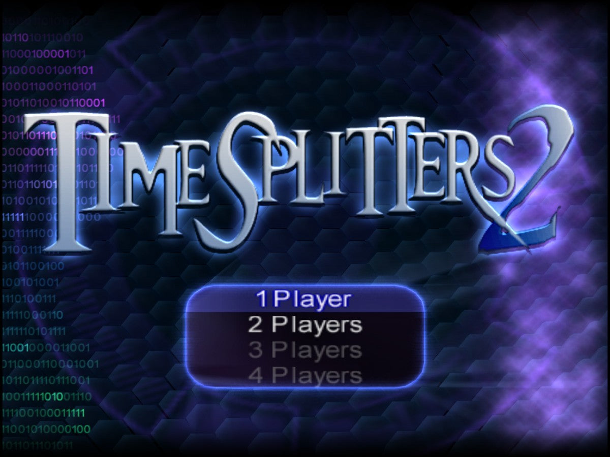 TimeSplitters 2 PS2 PlayStation 2 first person shooter game retro video game title screen