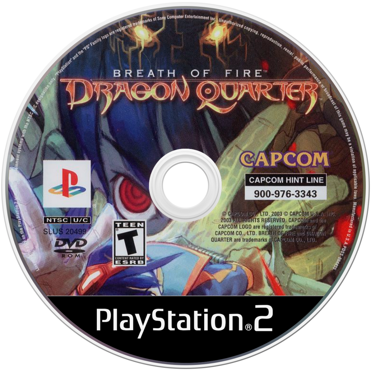 Breath of Fire Dragon Quarter PS2 Sony PlayStation 2 JRPG role playing game Capcom turn based combat survival dungeon crawling sci fi fantasy dragon transformation D ratio system strategic gameplay story driven adventure retro gaming PlayStation 2 software video game title disc