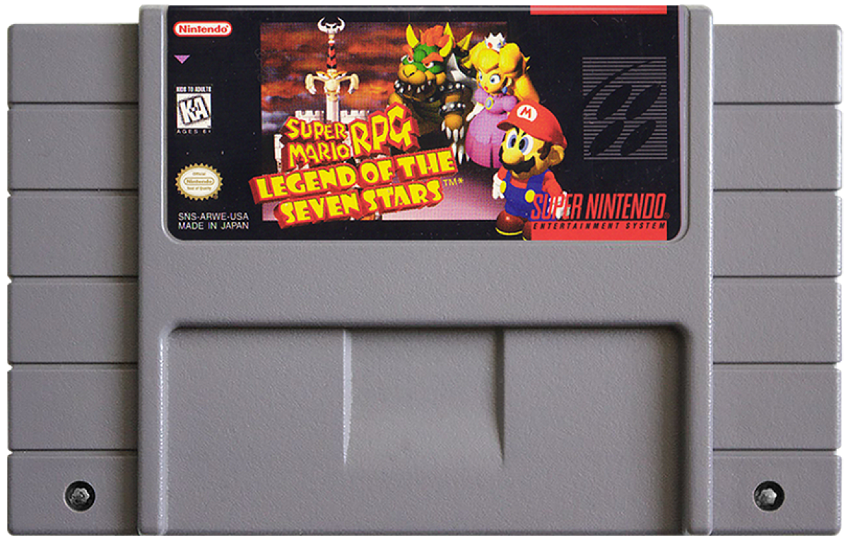Super Mario RPG cartridge for Super Nintendo Entertainment System (SNES) retro video game