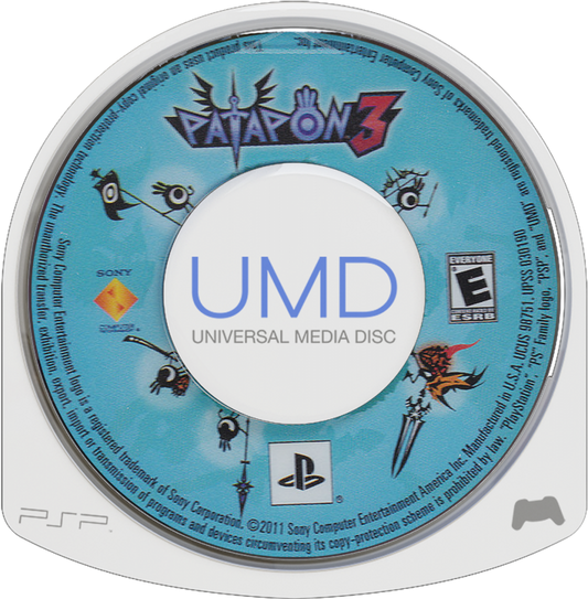 Patapon 3 disc for PlayStation Portable (PSP) rhythm-based action game