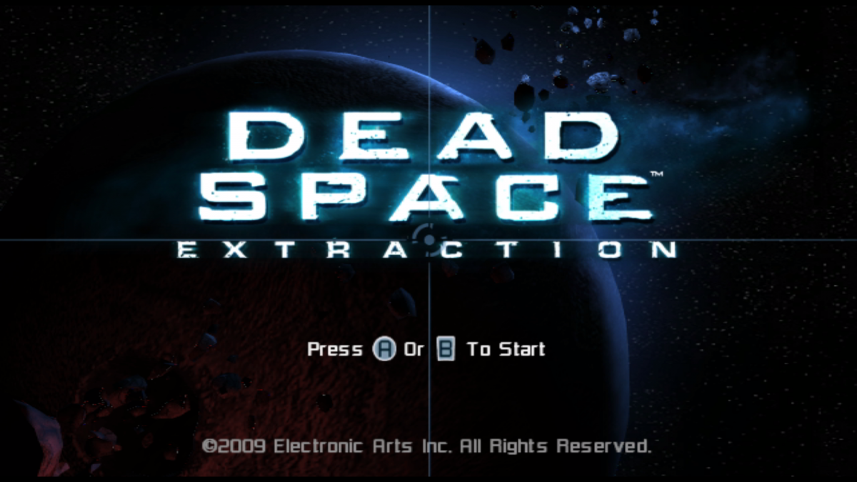 Dead Space Extraction title screen art for Nintendo Wii (Wii) video game