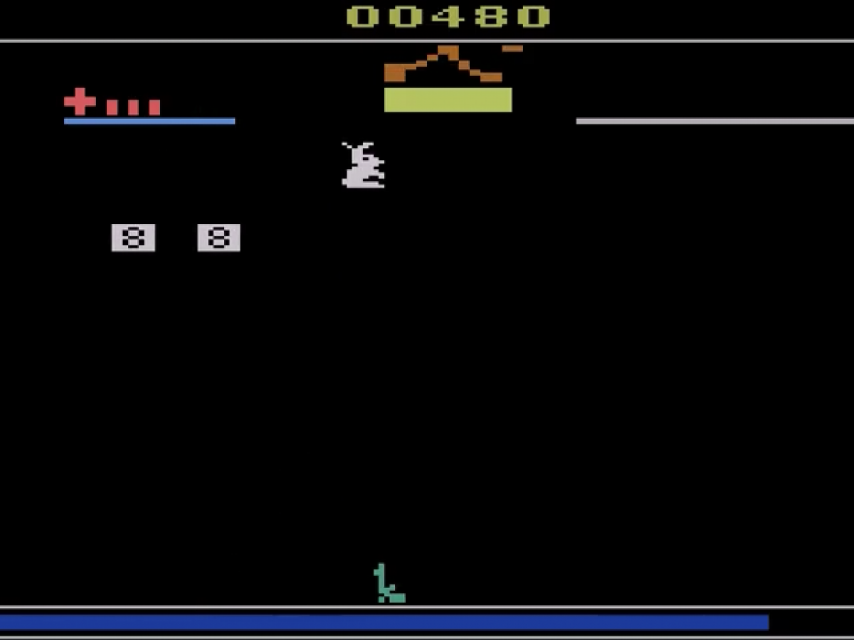 Carnival retro Atari 2600 video game featuring arcade shooting gallery gameplay, carnival mini games, target shooting challenges and classic Atari entertainment - gameplay