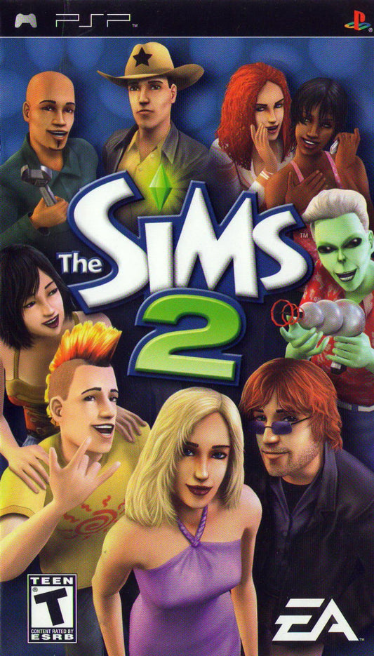 The Sims 2 PSP game cover art for PlayStation Portable (PSP) life simulation game