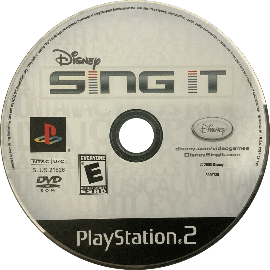 Disney Sing It disc for PlayStation 2 (PS2) karaoke pop music rhythm video game