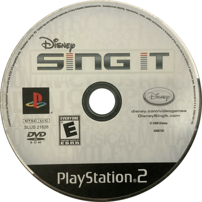 Disney Sing It disc for PlayStation 2 (PS2) karaoke pop music rhythm video game