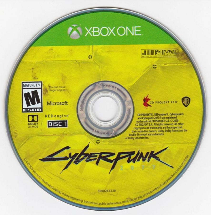 Cyberpunk 2077 – Xbox One (XONE) disc for open-world action RPG set in a dystopian sci-fi future
