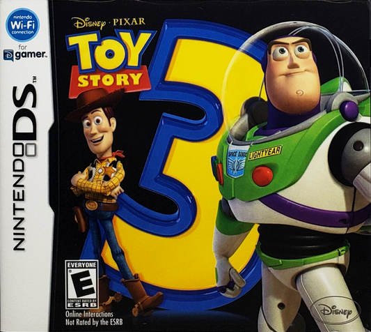 Disney Pixar Toy Story 3 The Video Game Nintendo DS video game, action adventure, movie tie-in gameplay, family-friendly handheld console title front cover