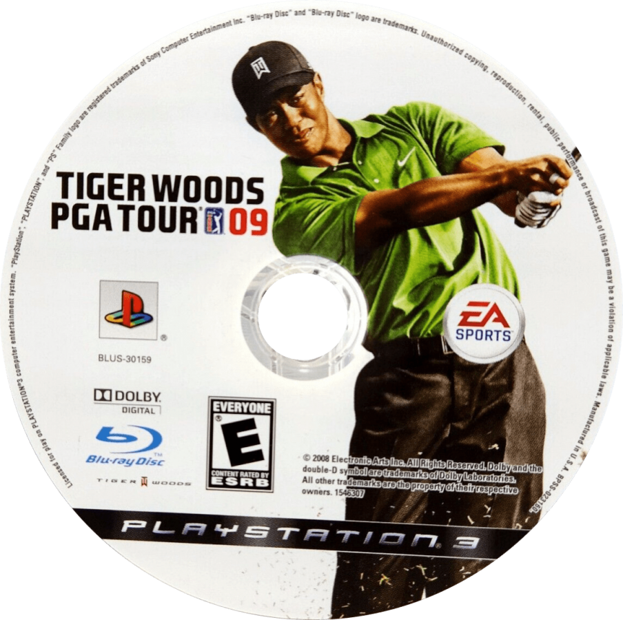 Tiger Woods PGA Tour 09 disc for PlayStation 3 (PS3) video game