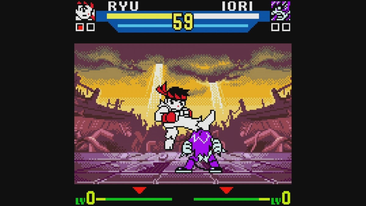 SNK vs. Capcom: Match of the Millennium [CIB] for Neo Geo Pocket Color (NGP) featuring a packed portable 2D fighter with iconic characters from both companies and tight responsive combat; choose solo or tag modes pull off specials and enjoy a complete in box crossover classic gameplay screenshot