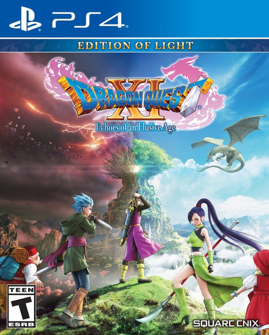 Dragon Quest XI Echoes of an Elusive Age Edition of Light for PlayStation 4 Japanese role playing game featuring turn based battles fantasy adventure storyline and bonus DLC content cover