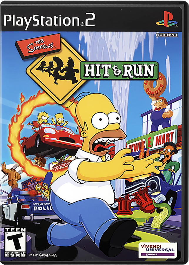 The Simpsons: Hit and Run cover art for Playstation 2 (PS2) video game