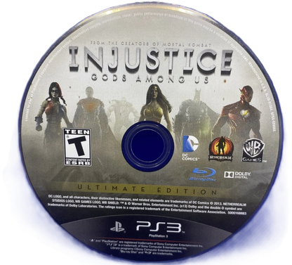 Injustice Gods Among Us Ultimate Edition disc art for PlayStation 3 PS3 video game