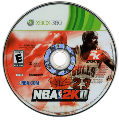 NBA 2K11 disc for Xbox 360 (X360) sports basketball video game