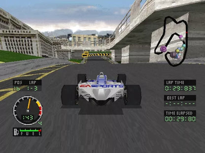 Andretti Racing Sega Saturn video game, arcade racing simulation, IndyCar motorsport action, retro Sega console title gameplay