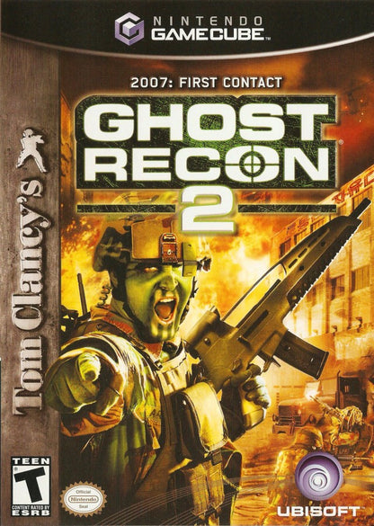 Tom Clancys Ghost Recon 2 retro Nintendo GameCube video game Ghost Recon tactical military shooter squad based combat stealth warfare Tom Clancy action multiplayer console title Nintendo GameCube release cover art