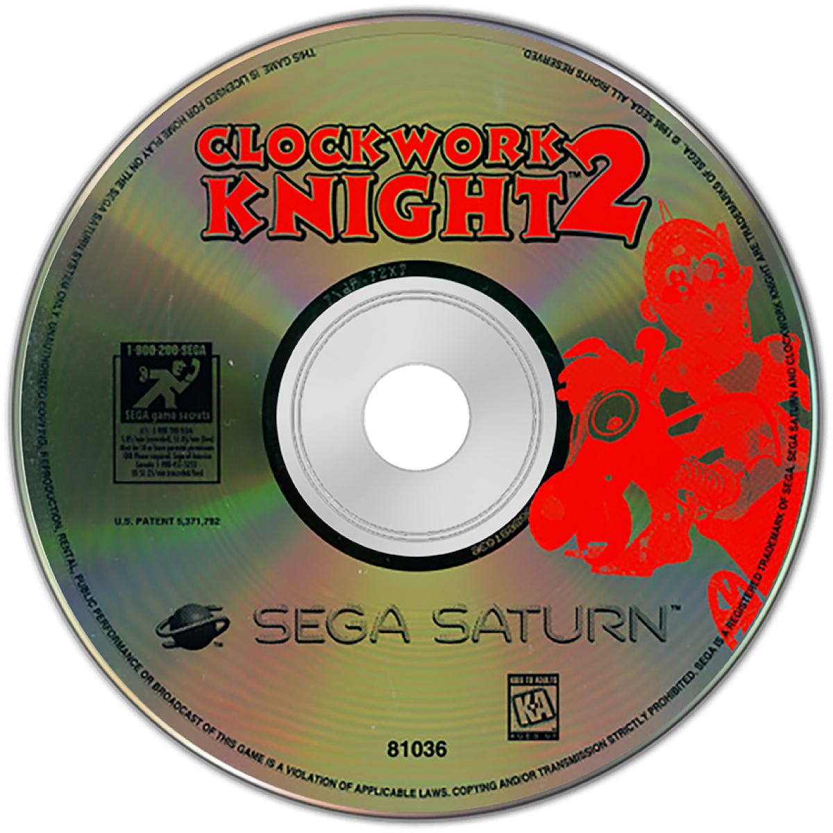 Clockwork Knight 2 Sega Saturn 2.5D platformer toy themed action adventure Sir Tongara de Pepperouchau III side scrolling gameplay mechanical world exploration colorful Sega mascot era retro gaming Sega Saturn software video game title disc 