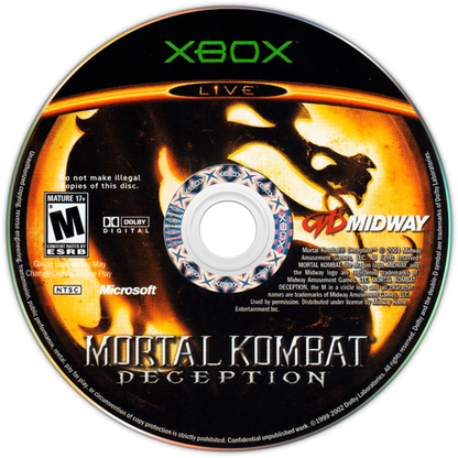 Mortal Kombat Deception Kollector's Edition Mileena Version Xbox XBOX for retro video game enthusiasts featuring brutal fighting gameplay iconic Mortal Kombat characters intense one on one battles special moves fatalities Konquest adventure mode and collectible gaming appeal disc