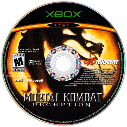 Mortal Kombat Deception Kollector's Edition Mileena Version Xbox XBOX for retro video game enthusiasts featuring brutal fighting gameplay iconic Mortal Kombat characters intense one on one battles special moves fatalities Konquest adventure mode and collectible gaming appeal disc
