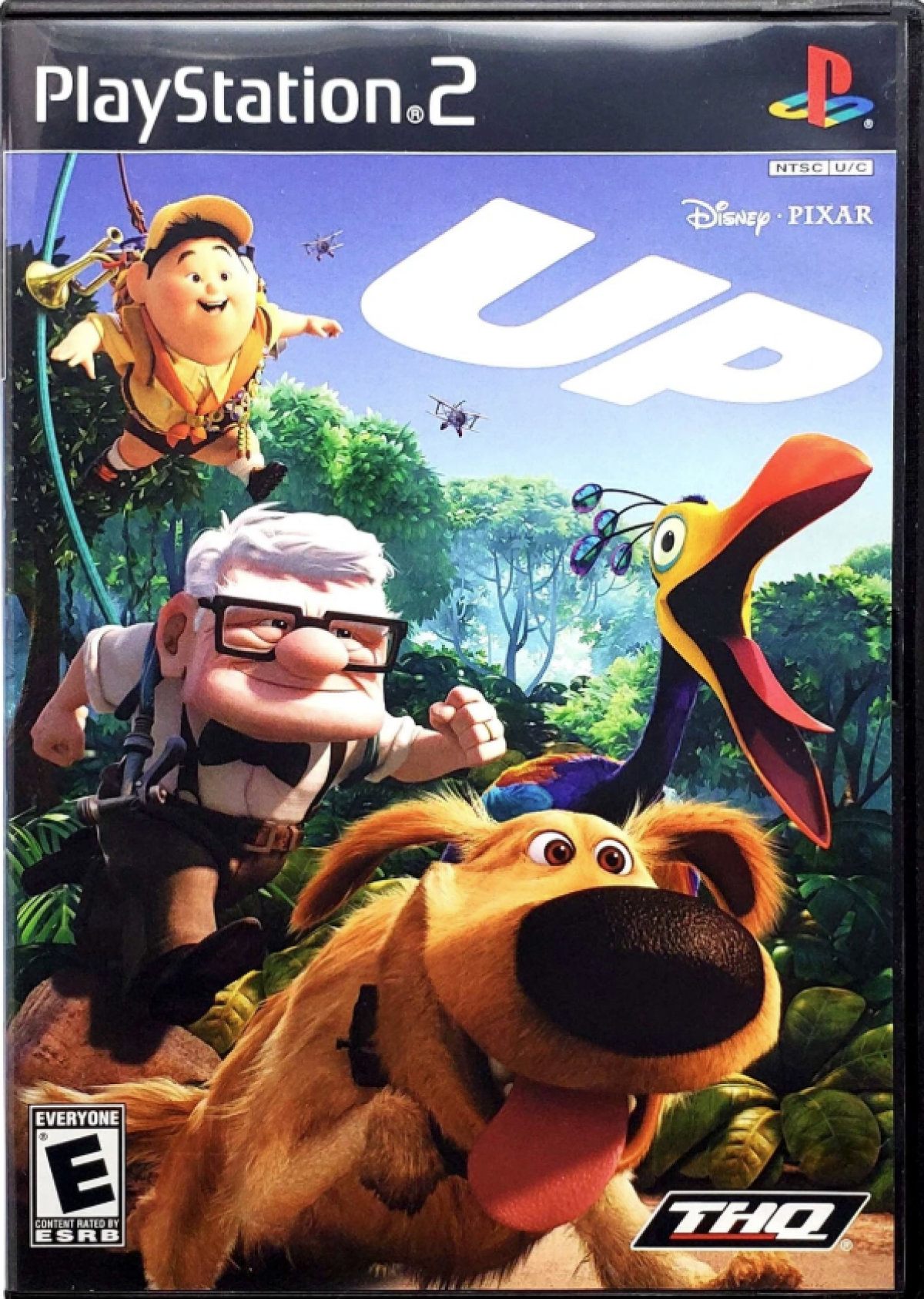 Disney Pixar's Up cover art for PlayStation 2 (PS2) adventure platformer video game based on the animated film