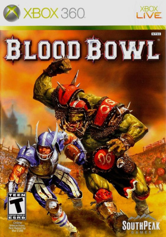 Blood Bowl for Xbox 360 with fantasy football strategy and team battle theme front cover