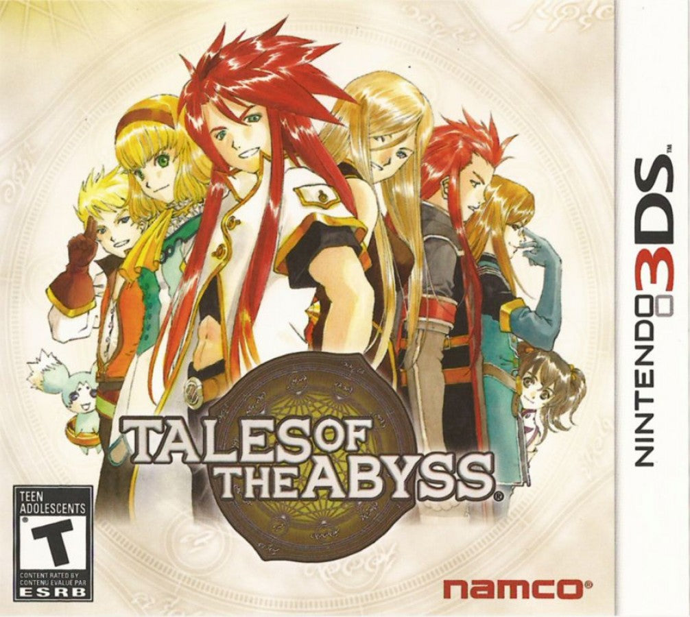 Tales of the Abyss Nintendo 3DS game featuring turn-based JRPG combat, epic fantasy storytelling, and immersive character-driven adventure cover art