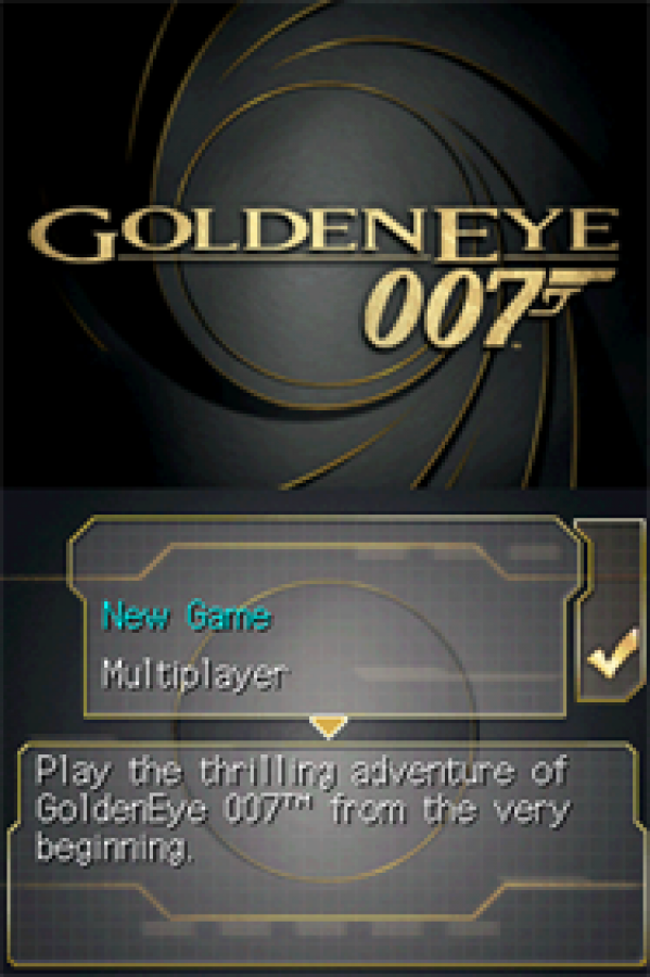 007 Goldeneye title screen for Nintendo DS (DS) video game