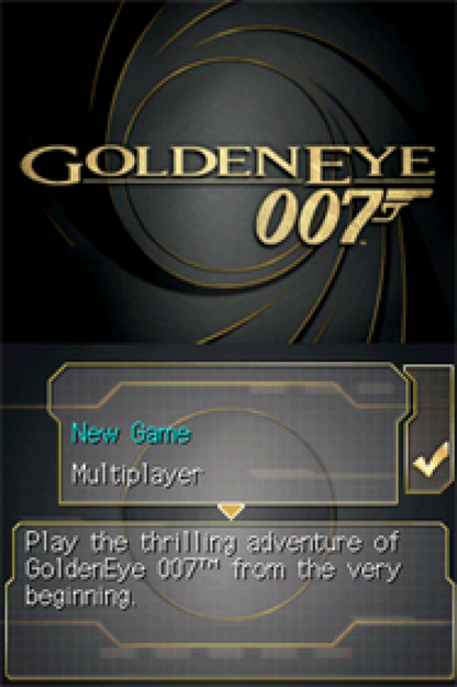 007 Goldeneye title screen for Nintendo DS (DS) video game