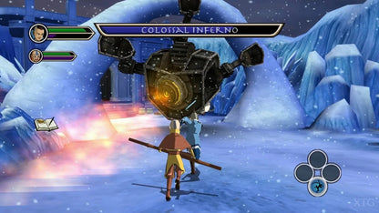Avatar The Last Airbender PlayStation 2 action-adventure video game Aang Katara Sokka bending water earth fire air platforming combat elemental puzzles Nickelodeon cartoon license gameplay screenshot