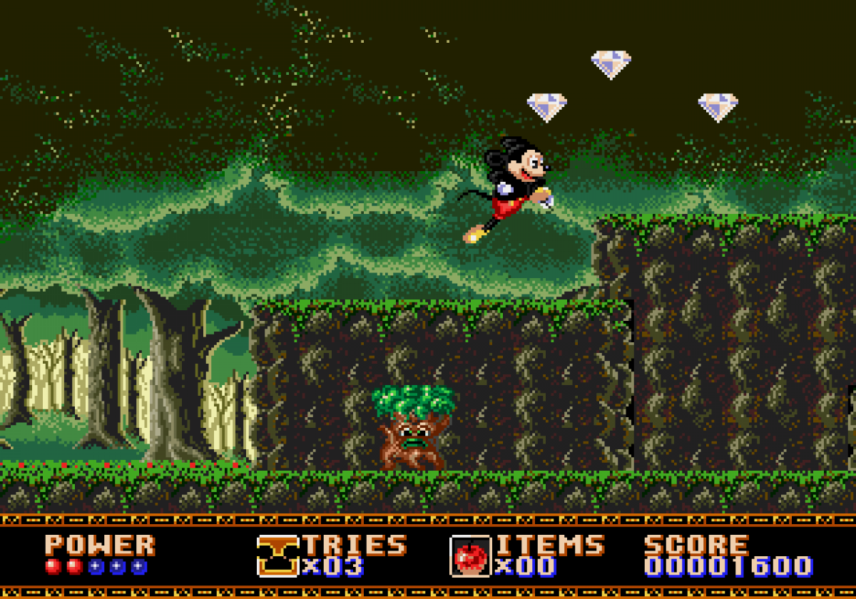 Disney Castle of Illusion Starring Mickey Mouse Sega Genesis retro video game platformer gameplay (1990)