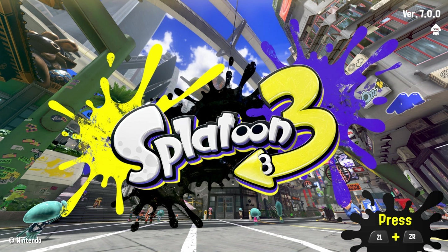 Splatoon 3 home screen for Nintendo Switch NS video game
