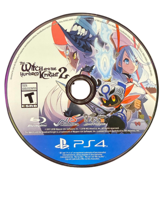 The Witch and the Hundred Knight 2 for PS4 featuring dark fantasy action RPG gameplay and anime style artwork disc