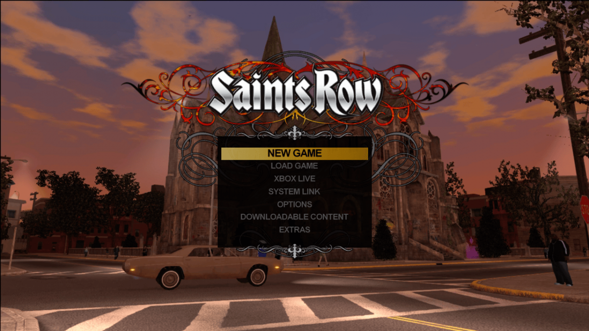 Saints Row for Xbox 360 open world action adventure video game featuring urban crime sandbox gameplay character customization gang warfare and explosive third person action experience gameplay 