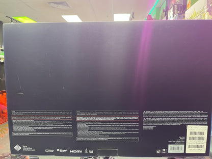 PS4 2TB 500 Million Limited Edition In Box Good Condition PlayStation 4 PS4 gaming console featuring 2TB hard drive storage limited 500 million edition translucent blue design matching DualShock 4 controller PlayStation gaming performance in box condition collectible Sony hardware and gaming collector appeal box back