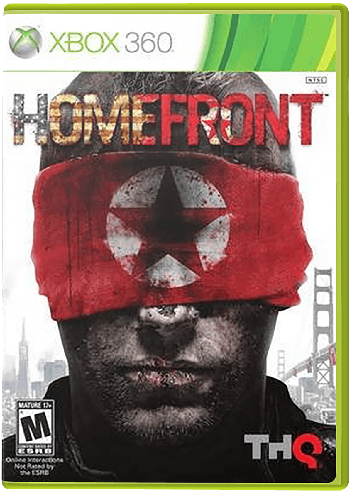 Homefront Xbox 360 cover art for first-person shooter video game.