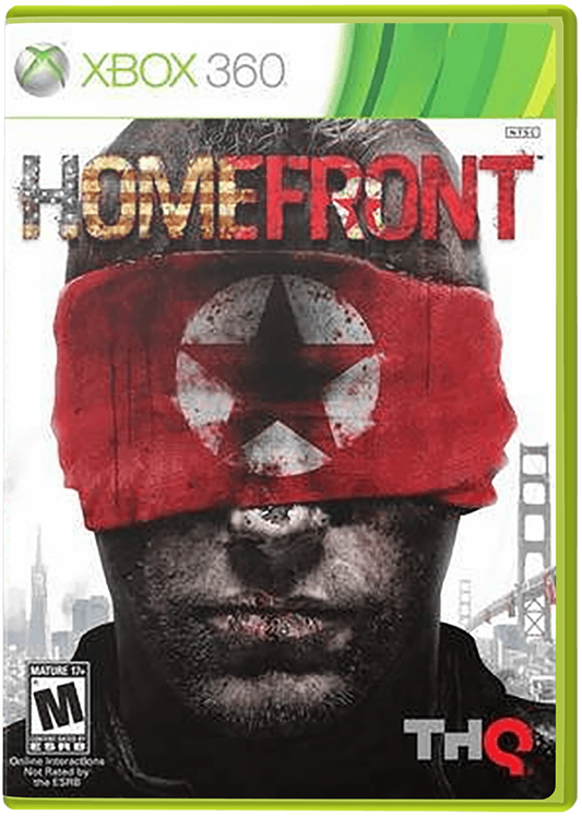 Homefront Xbox 360 cover art for first-person shooter video game.