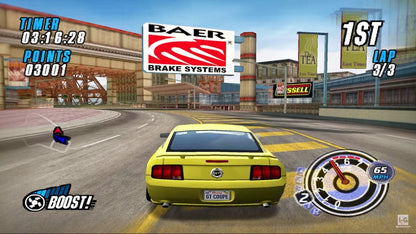 Ford vs Chevy PS2 Sony PlayStation 2 racing game drag racing muscle cars Ford Chevrolet rivalry car customization street racing competition automotive racing gameplay retro gaming PlayStation 2 software video game title gameplay
