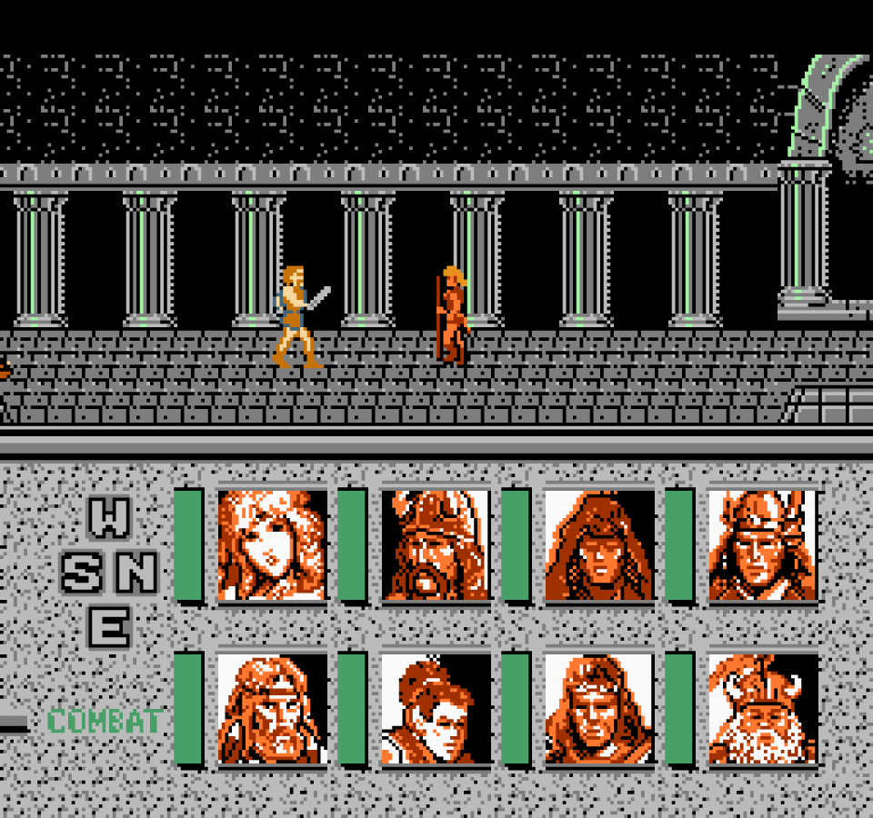 Heroes of the Lance Nintendo Entertainment System NES video game featuring fantasy role playing gameplay Dragonlance characters dungeon exploration party combat magic spells enemy battles and classic 8 bit adventure retro video game collection collectible gaming appeal gameplay