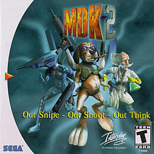 MDK 2 Sega Dreamcast retro video game third person shooter cover art