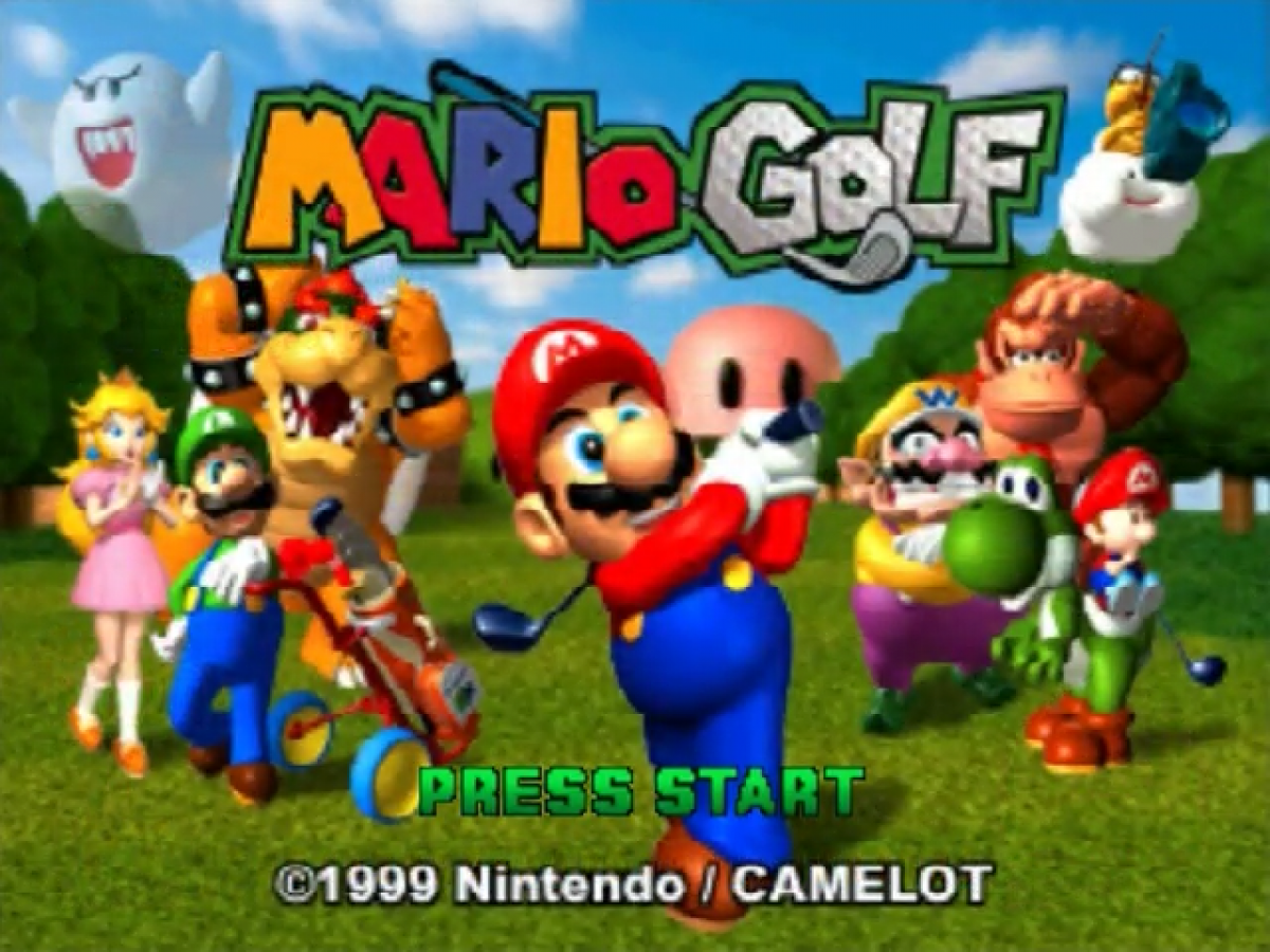 Mario Golf title screen for Nintendo 64 (N64) video game