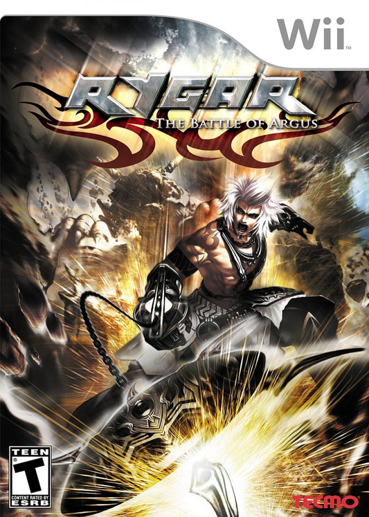 Rygar The Battle of Argus retro Wii video game Rygar fantasy action adventure hack and slash mythological combat platform gameplay console title Nintendo Wii release cover art