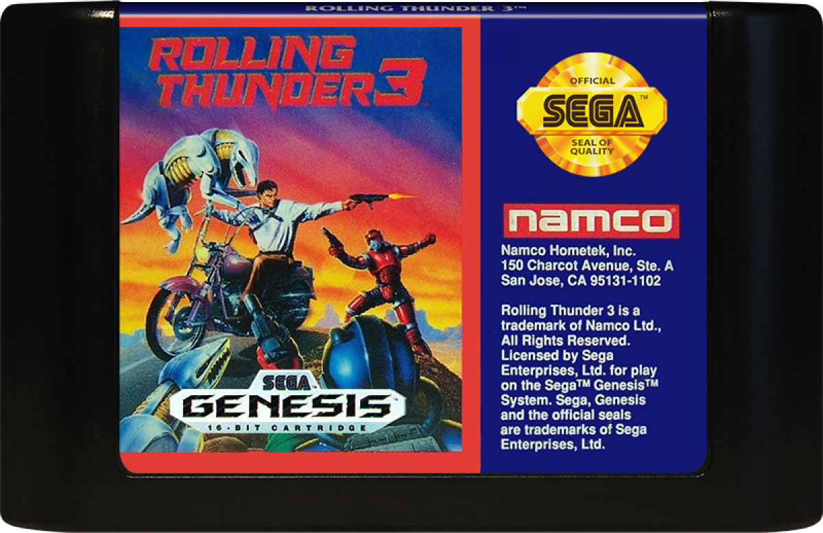 Rolling Thunder 3 cartridge for Sega Genesis (GEN) video game