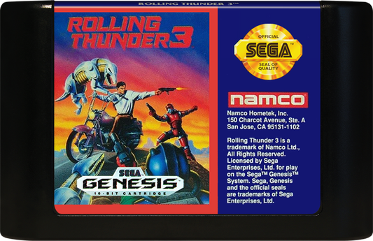 Rolling Thunder 3 cartridge for Sega Genesis (GEN) video game