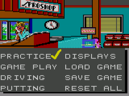 PGA Tour Golf gameplay for Sega Game Gear cover art for golf vidoe game. 