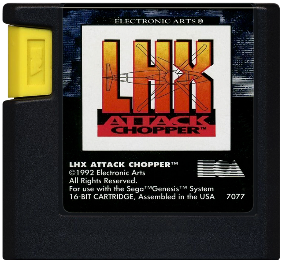 LHX Attack Chopper cartridge for Sega Genesis (GEN) video game 