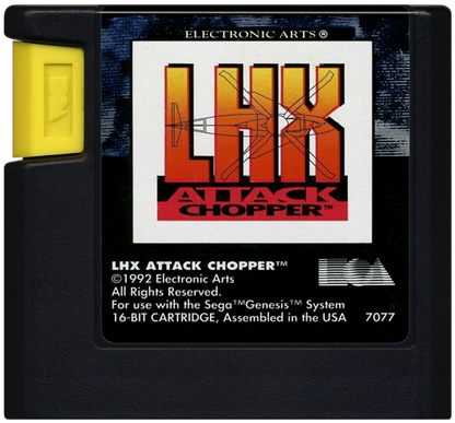 LHX Attack Chopper cartridge for Sega Genesis (GEN) video game 