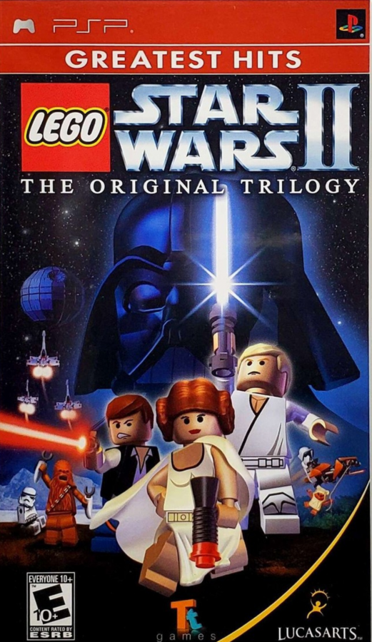 LEGO Star Wars II The Original Trilogy PlayStation Portable PSP for retro video game enthusiasts featuring action adventure gameplay LEGO styled Star Wars characters cooperative inspired puzzle solving platforming challenges iconic movie inspired missions humorous storytelling and collectible gaming appeal front cover