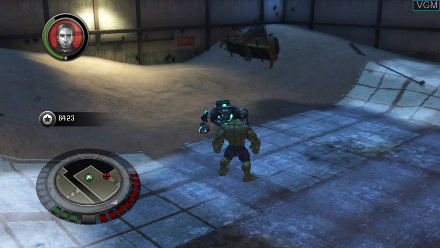 Hulk for GameCube featuring destructive action gameplay as the Incredible Hulk in an open environment gameplay screenshot